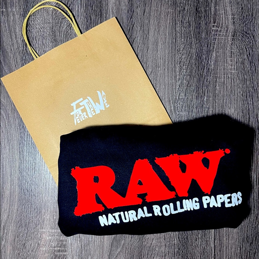 Raw logo located on front & back